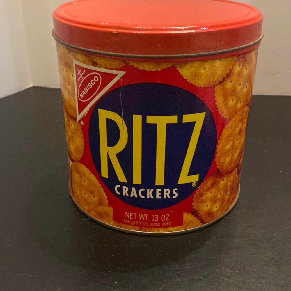 VTG Nabisco Ritz Crackers tin collectible kitchen storage 6”